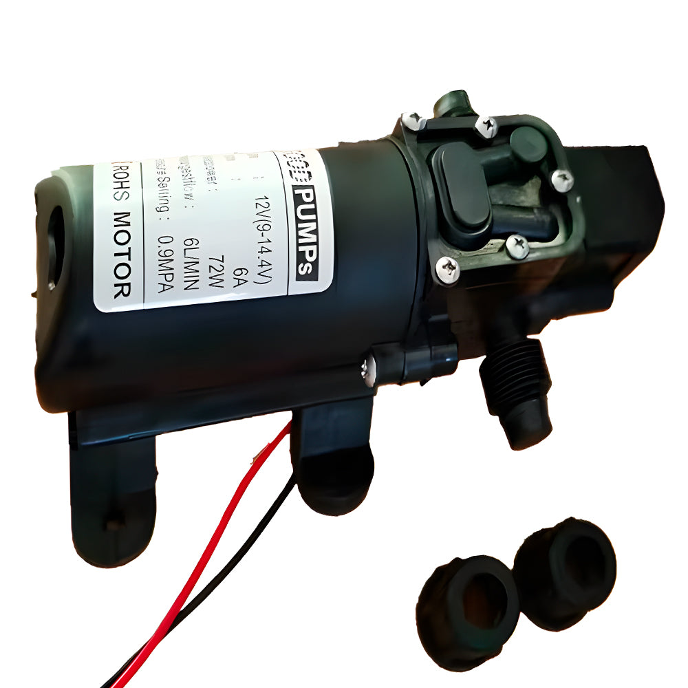 Mini Bomba de Água Sub-Mergivel, 130PSI, 6L/Min, 72W, DC 12V - Preto